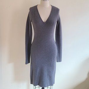 Banana Republic Gray V-neck Sweater Dress